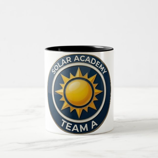 "Team A – SOLAR ACADEMY Bold Text Design for Leade Två-Tonad Mugg (Center)