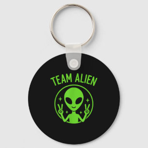 Team Alien - Rolig Grön Utomjordisk Fred Si Nyckelring
