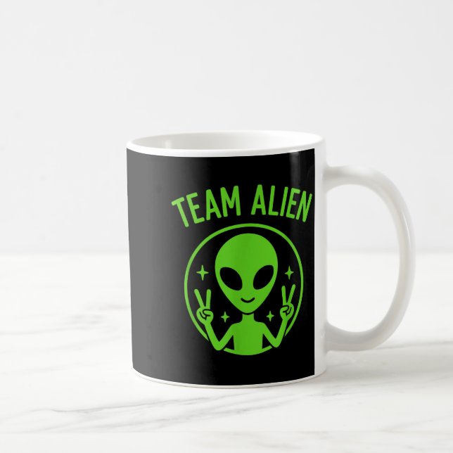 Team Alien – Roligt Grönt Utomjordiskt Freds Si Kaffemugg (Höger)