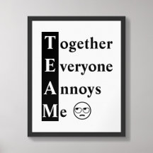TEAM - alla Poster att alla känner mig typografi