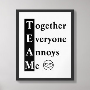 TEAM - alla Poster att alla känner mig typografi