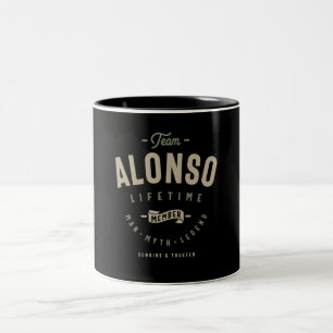 Team Alonso-livstidsmedlem Personlig Namn Två-Tonad Mugg