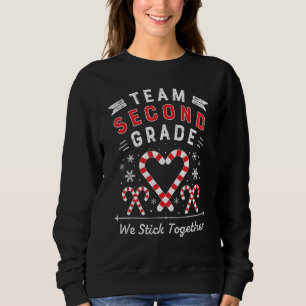 Team andra Klass-julen Candy cane Heart Julafton T Shirt