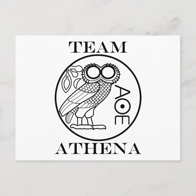 Team Athena (Engravers Font) Vykort (Framsida)