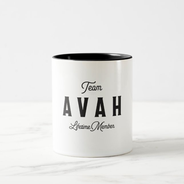 Team Avah-livstidsmedlem Personlig Namn Två-Tonad Mugg (Center)