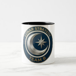Team B Lunar Strategy Emblem | Moon & Star Leaders Två-Tonad Mugg
