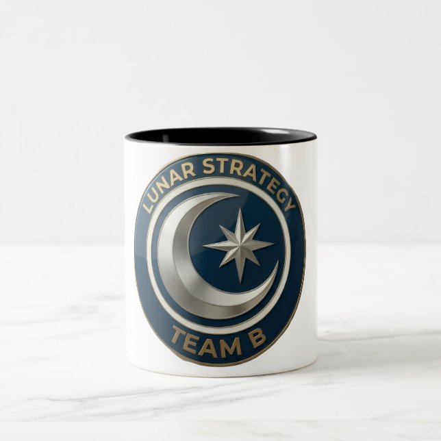 Team B Lunar Strategy Emblem | Moon & Star Leaders Två-Tonad Mugg (Center)