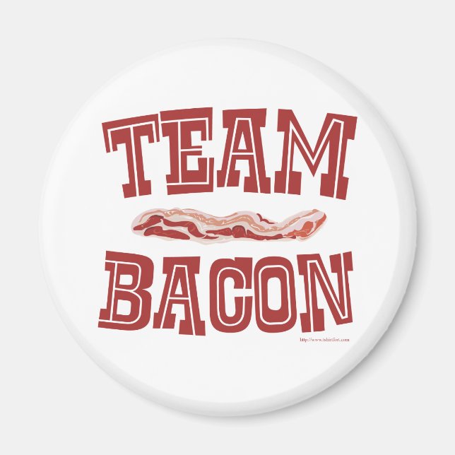 Team Bacon Roligt Breakfast Kärlek Slogan Magnet (Framsidan)