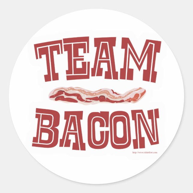 Team Bacon Runt Klistermärke (Framsida)