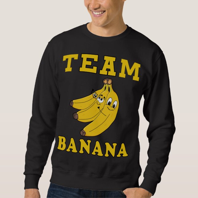 Team Banana Funny Costume Lång Ärmad Tröja (Framsida)