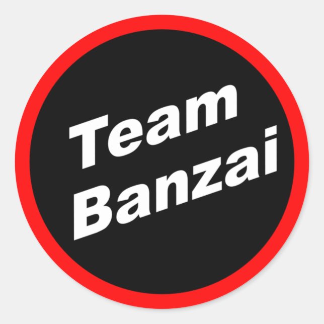 Team Banzai Runt Klistermärke (Framsida)