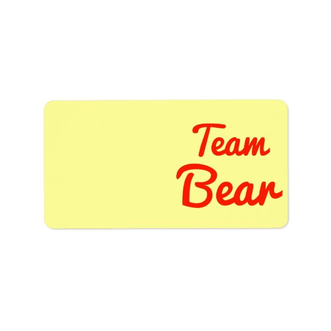 Team Bear Adressetikett (Framsidan)