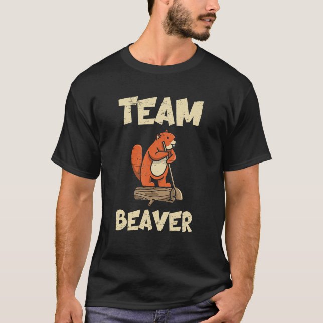 Team Beaver för ett träddjur T Shirt (Framsida)