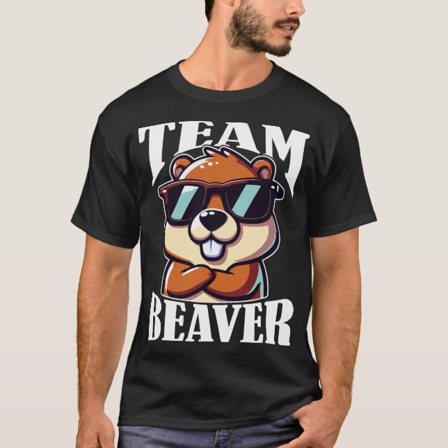 Team Beaver Funny T Shirt (Framsida)