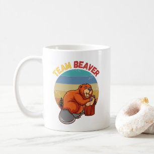 Team Beaver Retro Sunset Beavers Älskare Kaffemugg