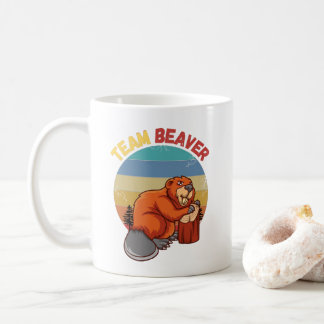 Team Beaver Retro Sunset Beavers Älskare Kaffemugg