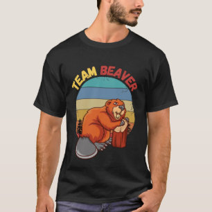 Team Beaver Retro Sunset Beavers Älskare T Shirt