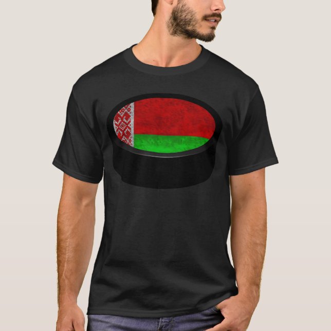 Team Belarus Hockey Puck boy T Shirt (Framsida)
