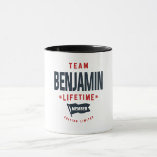 Team Benjamin livtidsmedlem Funny Namn Benjamin Mugg
