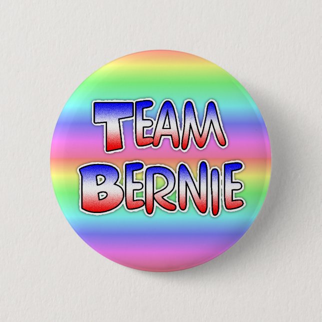 Team Bernie Sanders Patriotic Policy Button Knapp (Framsida)
