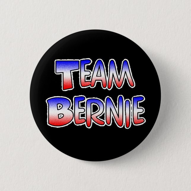 Team Bernie Sanders Patriotic Policy Button Knapp (Framsida)