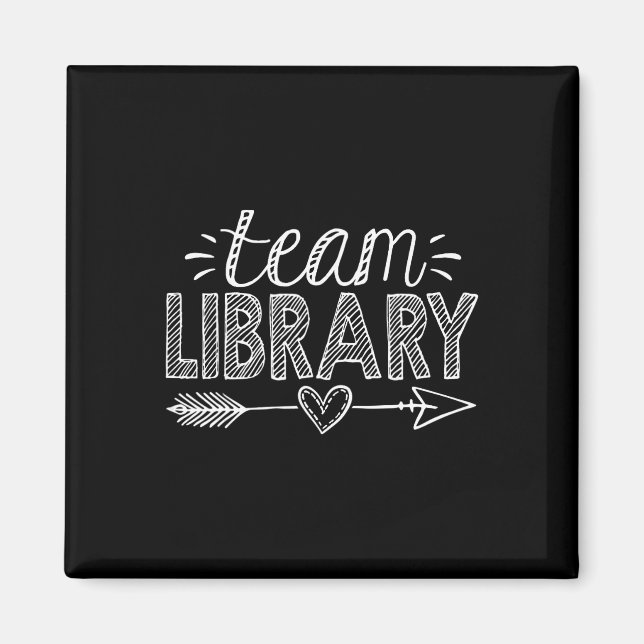 Team Bibliotek T-Shirt Lärare Elev Ck Till Skolan  Magnet (Framsidan)