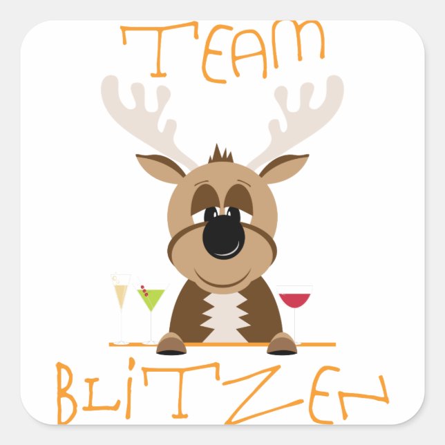 Team Blitzen Fyrkantigt Klistermärke (Framsida)