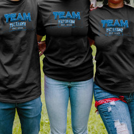 Team Blue Family Name Custom Sports Simple Black T Shirt
