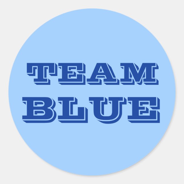 Team Blue Runt Klistermärke (Framsida)