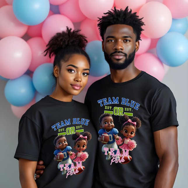 Team Blue Team Rosa Gender Reveal T-shirt (Team Blue or Team Pink Gender Reveal Baby Shower Tshirts. Boy or Girl? Choose your team!)
