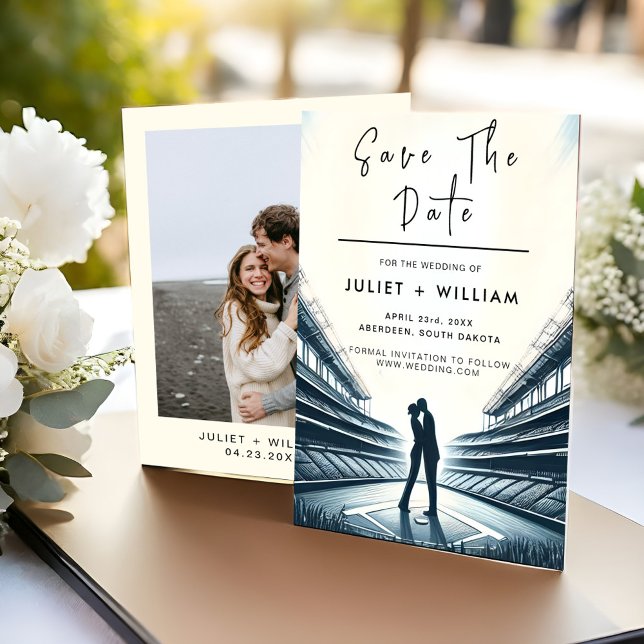 Team Boll Fält Pitch Baseball Bröllop Spara Datumet (Skapare uppladdad)