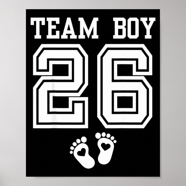 Team Boy 2026 Gender Reveal Baby Shower Matching F Poster (Framsidan)
