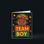 Team Boy Black Kids Gender Reveal Baby Announcemen Kort<br><div class="desc">Team Boy Black Kids Gender Reveal Baby Announcement Party</div>