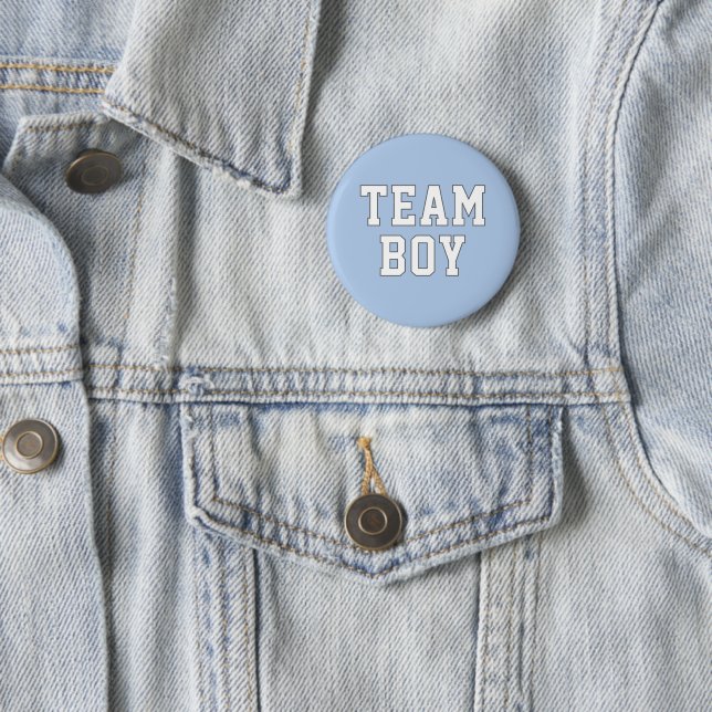 Team Boy Blue Baby Gender Reveal Party Knapp (In Situ)