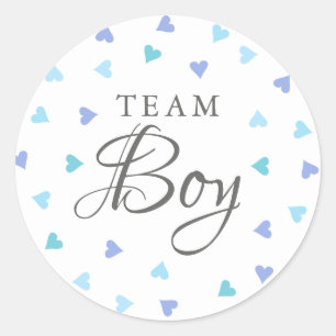 Team Boy Blue Hearts Köns Avslöjande Omröstning Runt Klistermärke