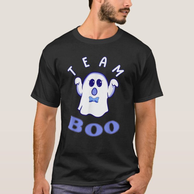 Team Boy Boo We Kärlek You Halloween Gender Reveal T Shirt (Framsida)
