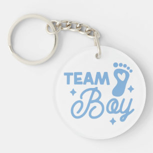 Team Boy Boy Baby Shower Acrylic Keychain