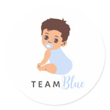 Team Boy Cute Baby with Blue Pacifier