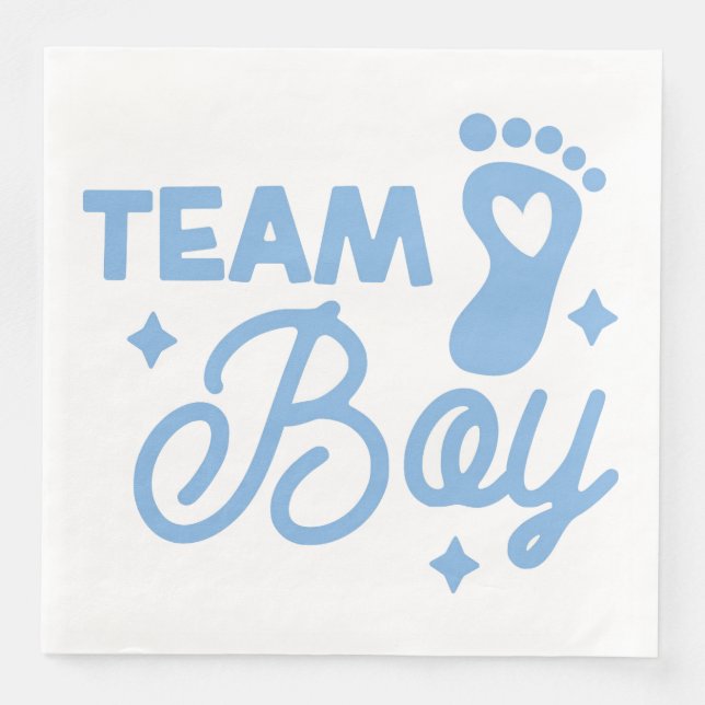 Team Boy Cute Boy Baby Shower Pappersservett (Framsida)