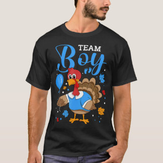 Team Boy Gender Reveal Baby-meddelande Thanksgiv T Shirt