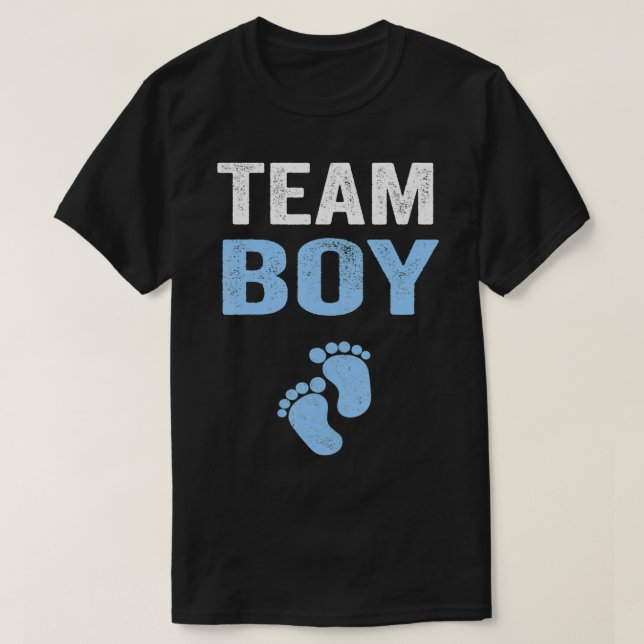 Team Boy Gender Reveal Baby Shower T Shirt (Design framsida)
