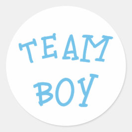 Team Boy Gender Reveal Blue Runt Klistermärke