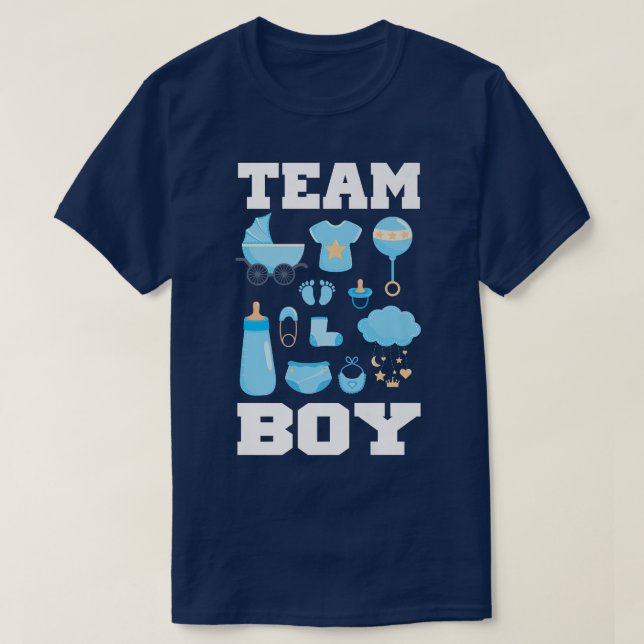 Team Boy Gender Reveal Party Team Boy T Shirt (Design framsida)