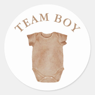 Team Boy Gender Reveal Party Vote Sticker Runt Klistermärke