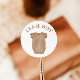 Team Boy Gender Reveal Party Vote Sticker Runt Klistermärke
