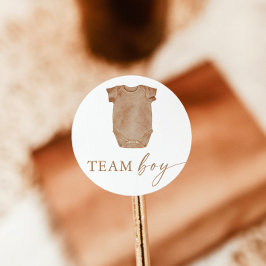 Team Boy Gender Reveal Party Vote Sticker Runt Klistermärke