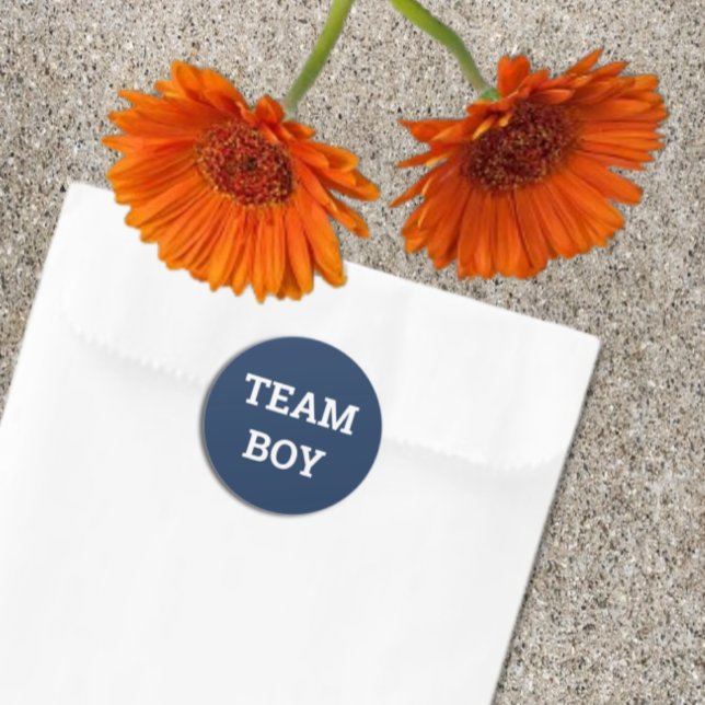 Team Boy Gender Reveal Runt Klistermärke (Skapare uppladdad)