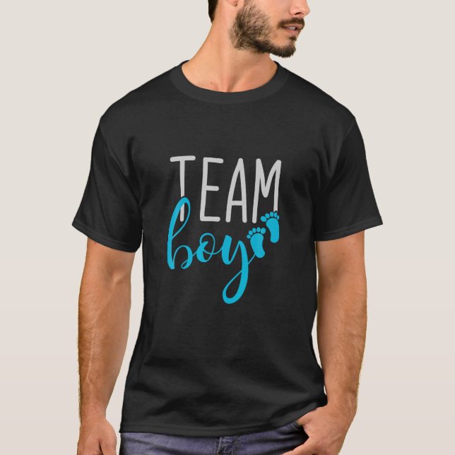 Team Boy Gender Reveal T Shirt (Framsida)