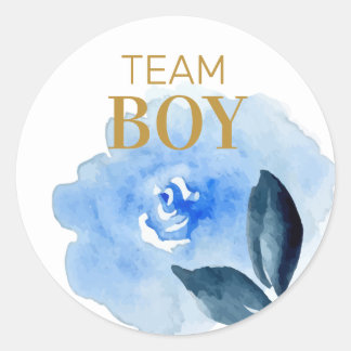 Team Boy-genderna visar blommigtens vattenfärg Runt Klistermärke