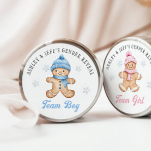 Team Boy Gingertea Gender Reveal Party Runt Klistermärke